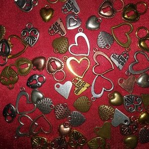 Heart Charms bundle, Charms lot, Heart charms